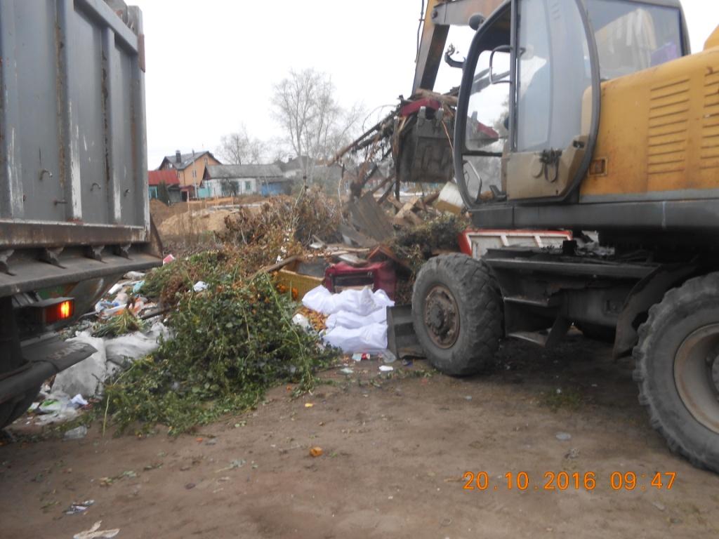 Оказана помощь ТОС поселка Борки в вывозе отходов с территории 20.10.2016