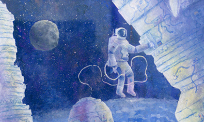 В детской художественной школе №1 открылась выставка ко дню космонавтики