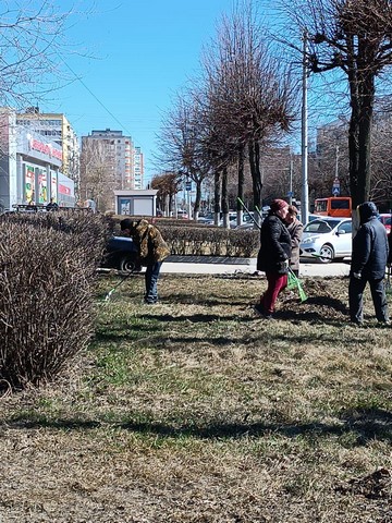 В Московском районе продолжаются работы по благоустройству и санитарной очистке территории города Рязани  07.04.2023