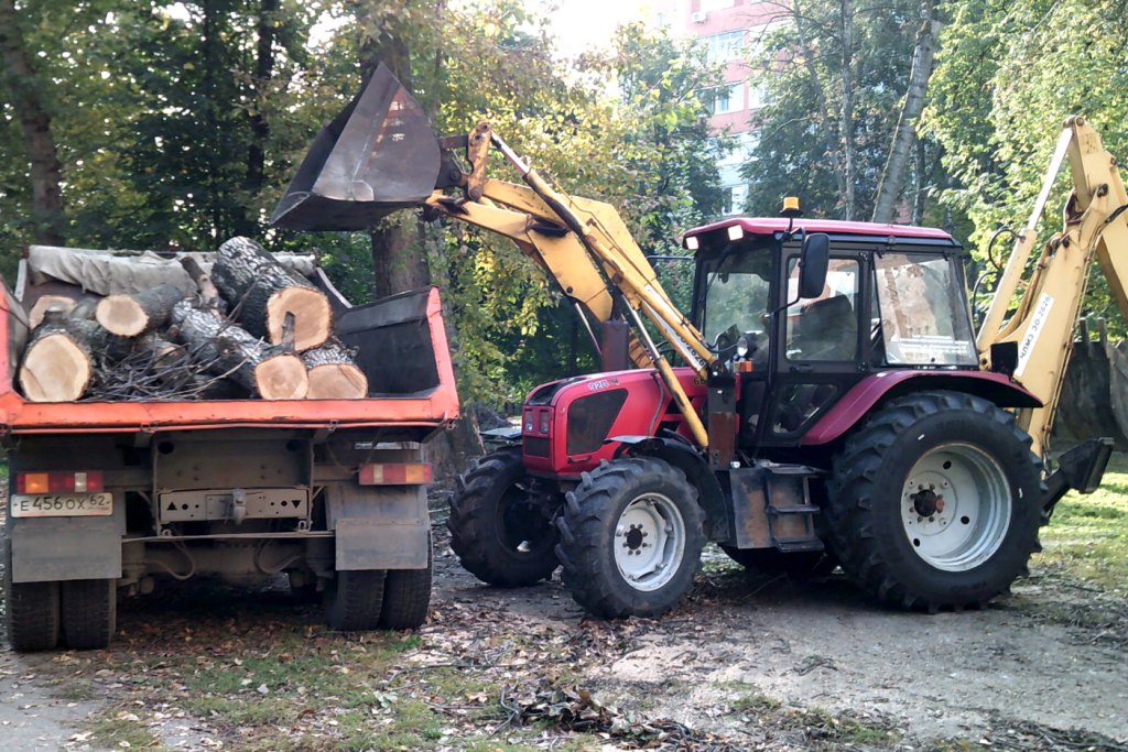 Продолжаются работы по вывозу спиленных деревьев 25.09.2020