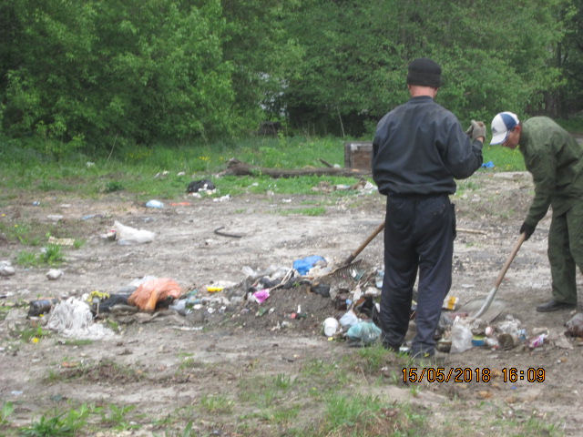 В поселке Солотча организована работа по ликвидации скоплений мусора 16.05.2018