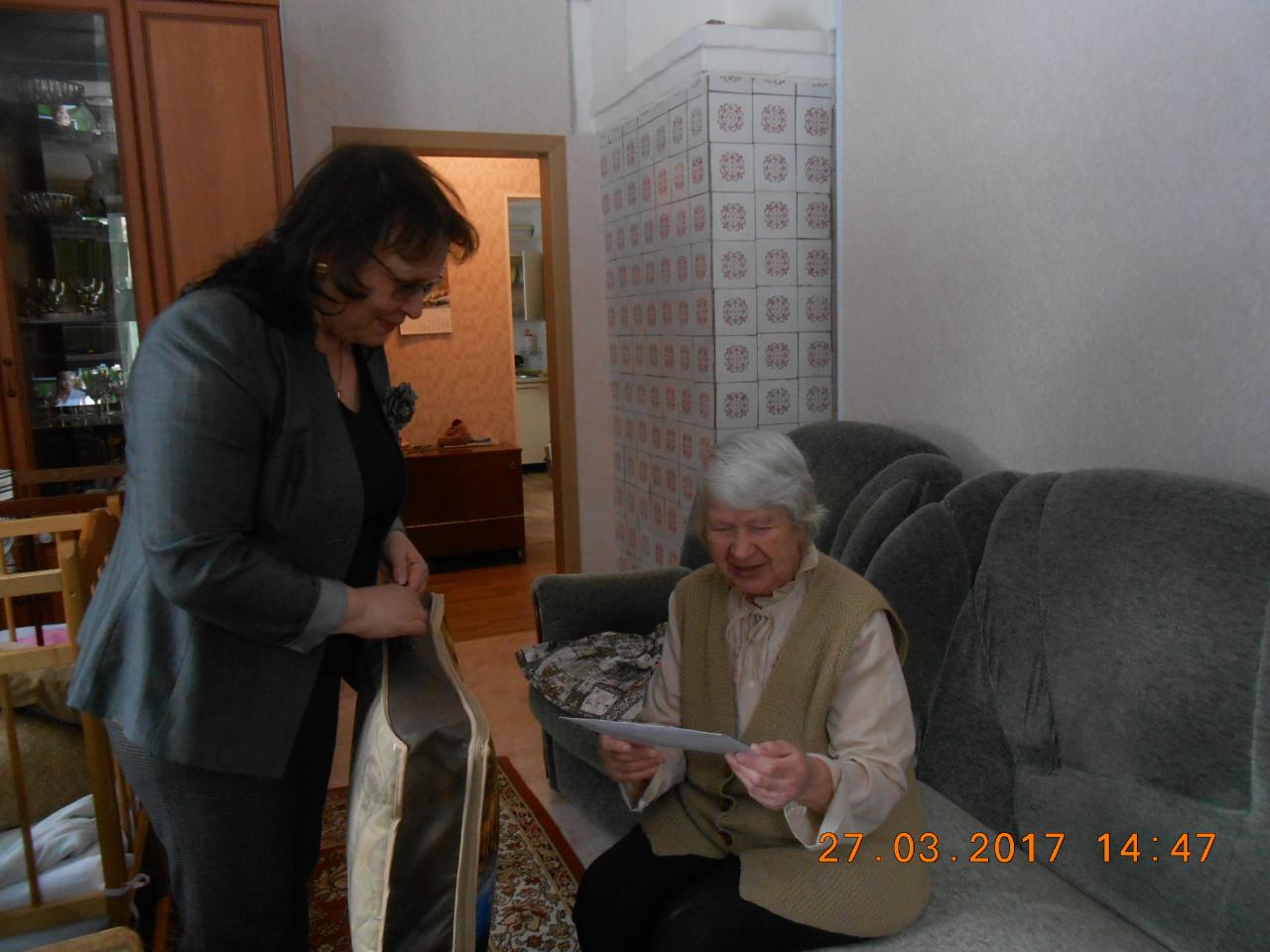 Жительницу Солотчи поздравили с 90-летием 27.03.2017